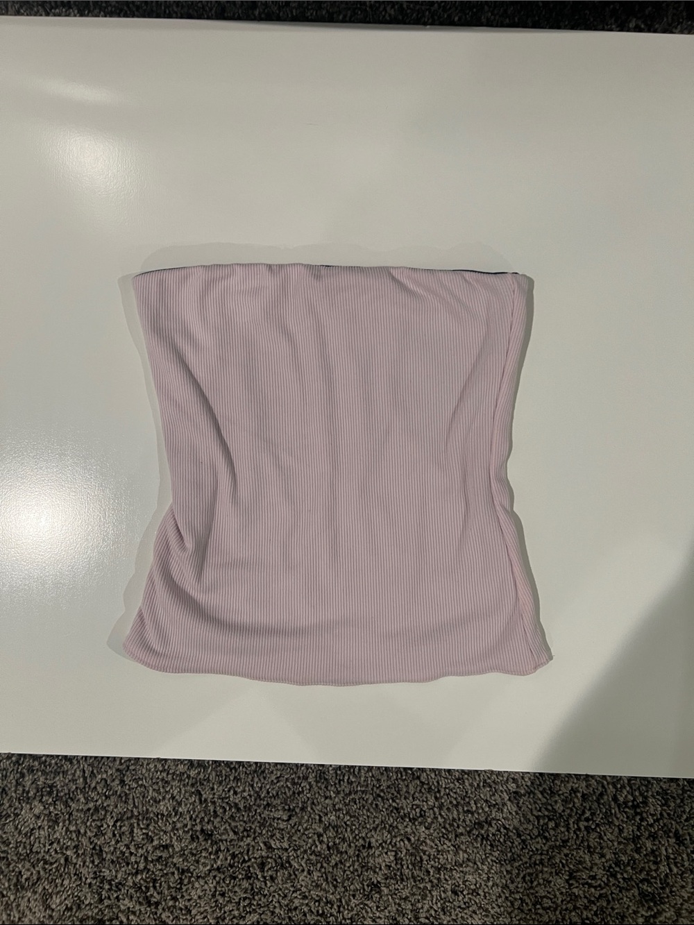 Women’s Reversible Strapless Ribbed Tube Top - Light Pink